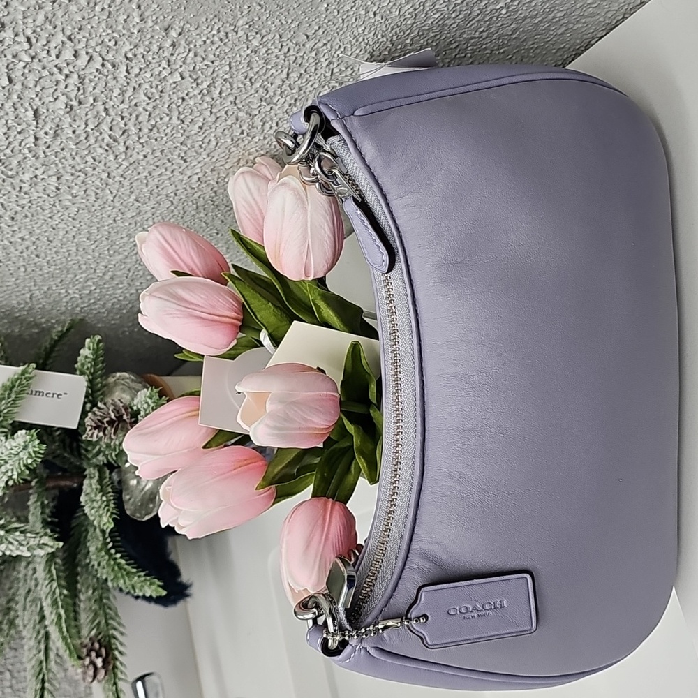 Nwt Coach Authentic Teri Lavender Shoulder Bag with Signature Quilting - Picture 15 of 16